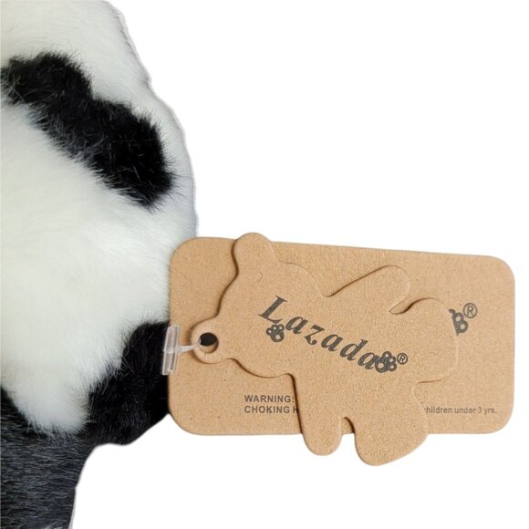 Lazada Panda Bear 7 inch Plush Black White Lying Down Chonk Stuffed Animal Toy - Picture 6 of 8